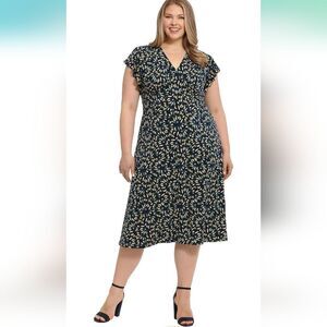 London Times Navy Floral Dress